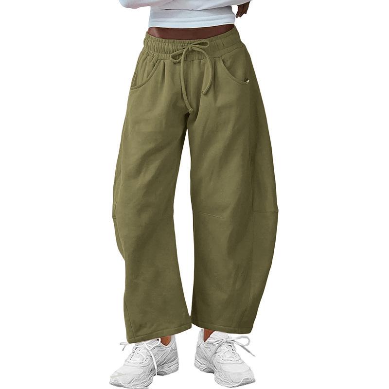 2025 European & American Women's Summer Sports Drawstring Nine-Point Sweatpants