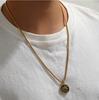 Vintage Compass Pendant Necklace Stainless Steel Disc Necklaces Gold Plated Anti Tarnish Chain Pendants  ALN25123178