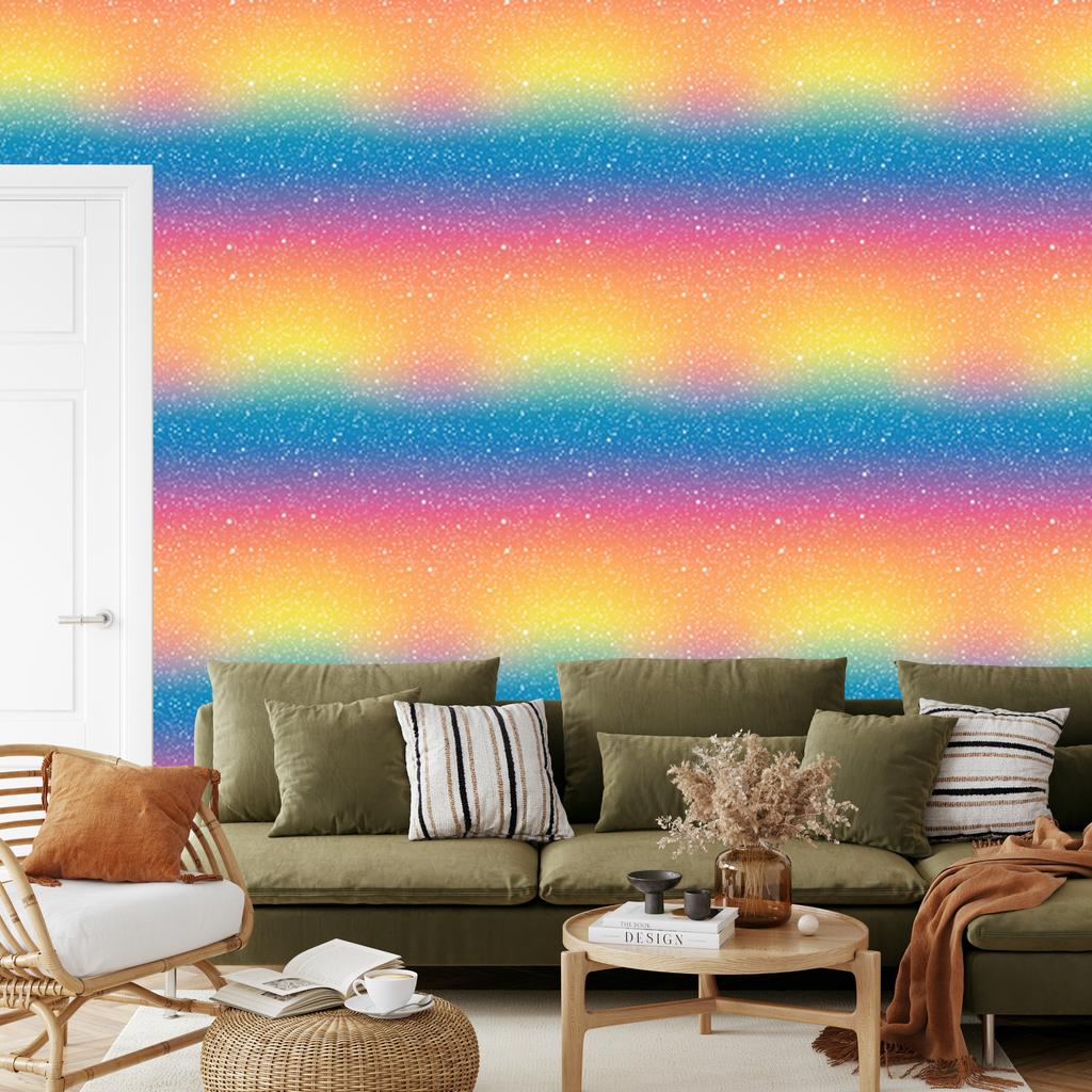 Blue, peach and gold glitter wallpaper for living room and bedroom 50x1000