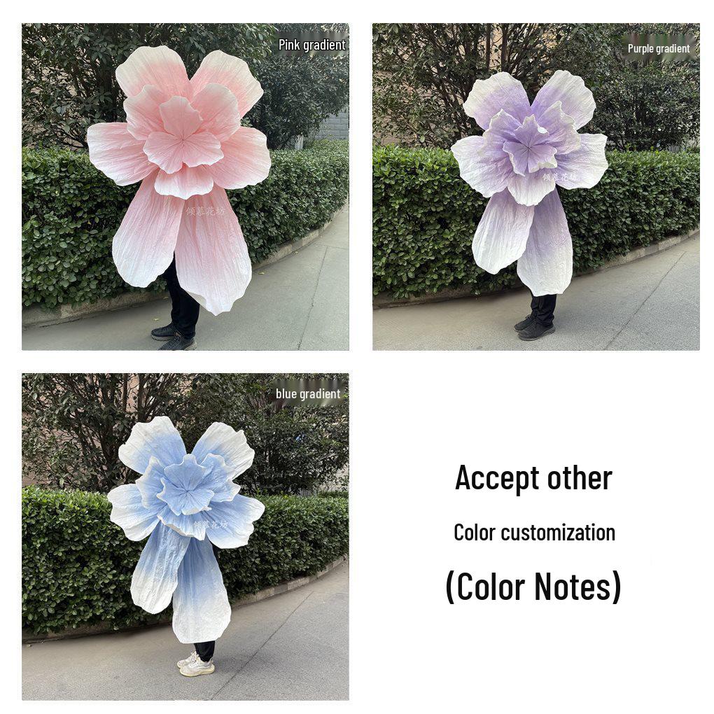 Gigantisk Handgjord Bröllops Pappersblomma Skulptur - Vacker Veckad Blomsterkonst för Dekoration