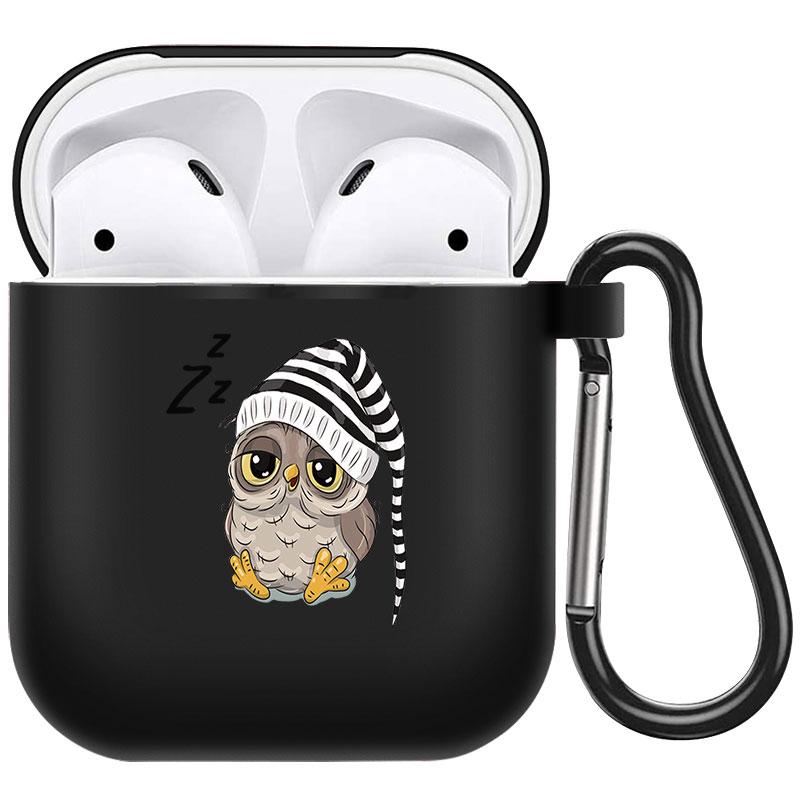 קריקטורה חמוד חיות מחמד כלב חתול בעל חיים ינשוף צמח פרחי אפל עבור אפל AirPods 2 3 כיסויי אוזניות חסינות זעזועים שחורות AirPods Pro Funds Cover