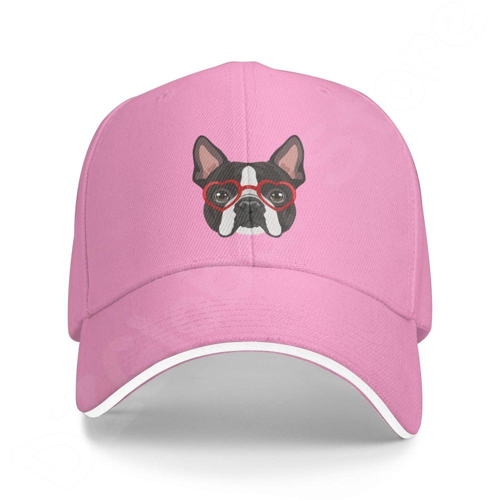 Denim-Kappe, Boston Terrier-Hund, Baseball-Dad-Cap, klassisch gewaschen, 100 % Baumwolle, verstellbar, lässig, Sport, für Unisex, Damen, Mütze
