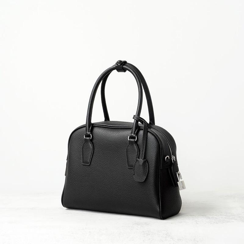 New First-layer Cowhide Bowling Bag Large-capacity BD Bag Leather Niche Design Shoulder Messenger Bag