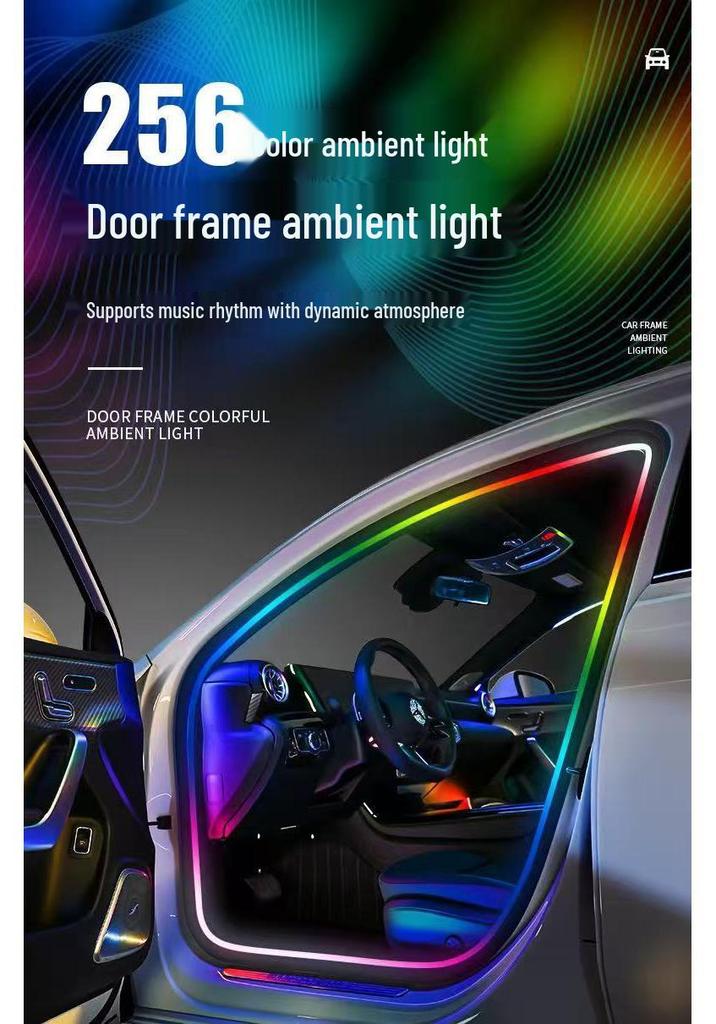 Iridescent Wireless LED Car Door Frame Light Strip – Flowing, No Wiring Needed