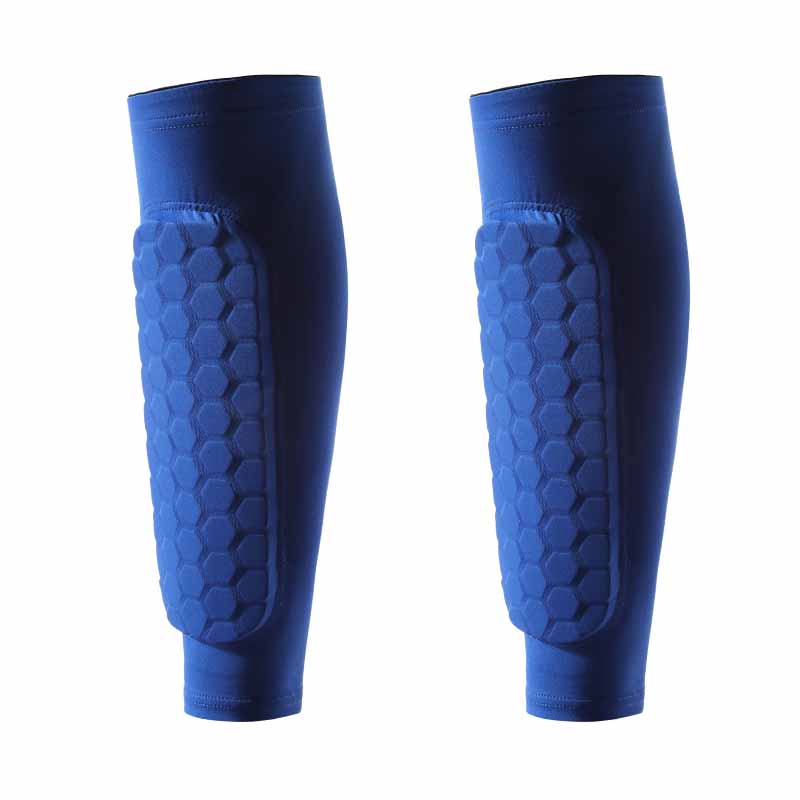 1pair Shin Guards Football Basketball with Honeycomb Padding Breathable Nylon Anti Impact Sport Leg Protectors for Kids Adults 1