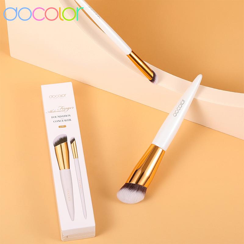 Docolor 2Pcs Makeup Brush Foundation Brush & Concealer Brush Synthetic Hair Liquid Foundation Cream Cosmetic Blending Brushes Face Contour Beauty Tool