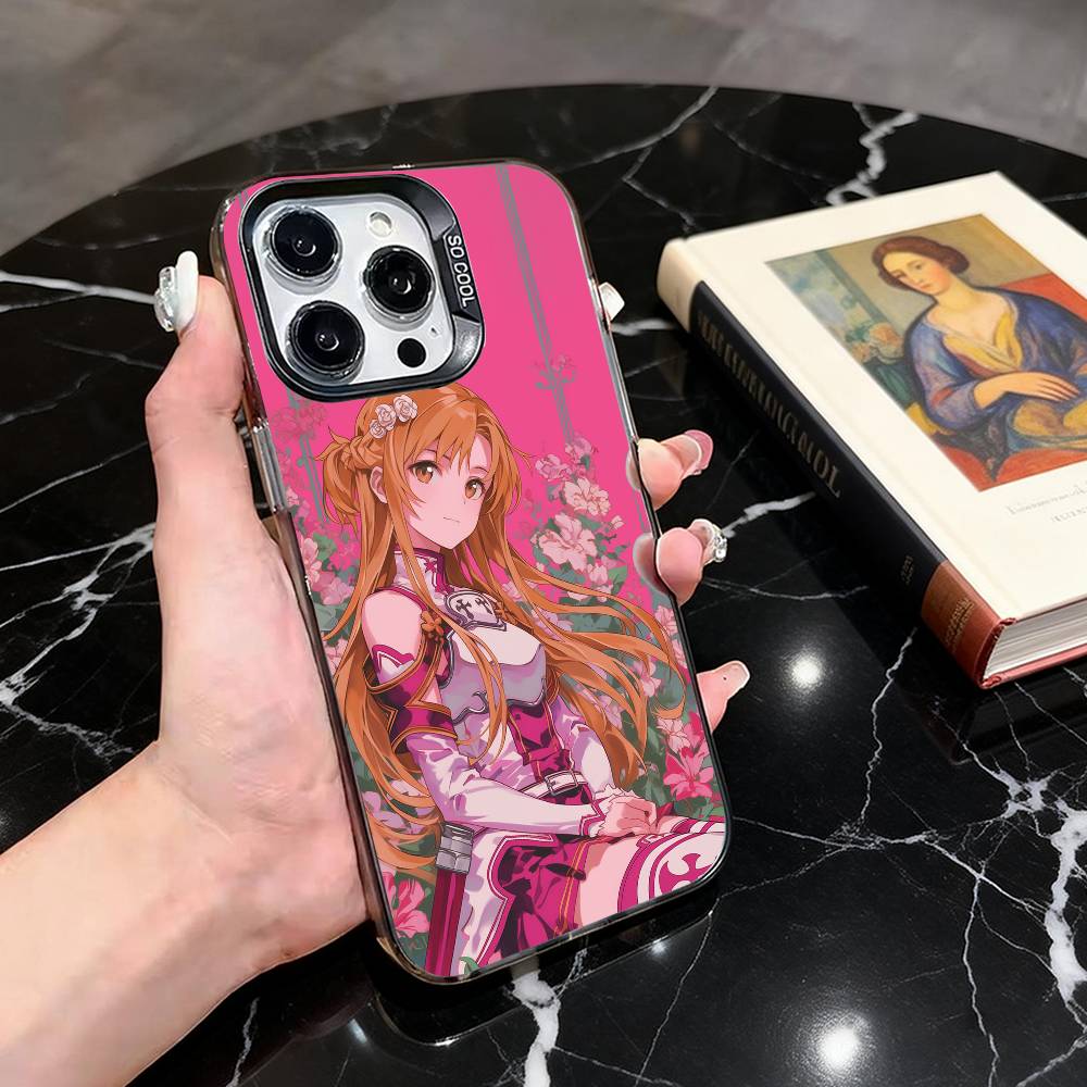 Sword Art Online A-Asuna Y-Yuuki-es Phone Case For iPhone 17,16,15,14,13,12,11 Plus,Pro,Colorful Silver Phone Case Funda Cover