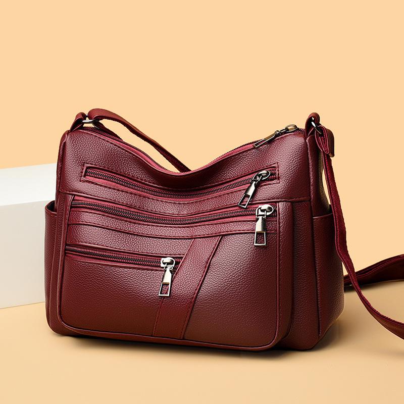 Fashion Crossbody Bag 2025 Hot Soft Multi-layer Joker Shoulder Bag PU Waterproof Large-capacity Multi-pocket Practical Messenger Bag