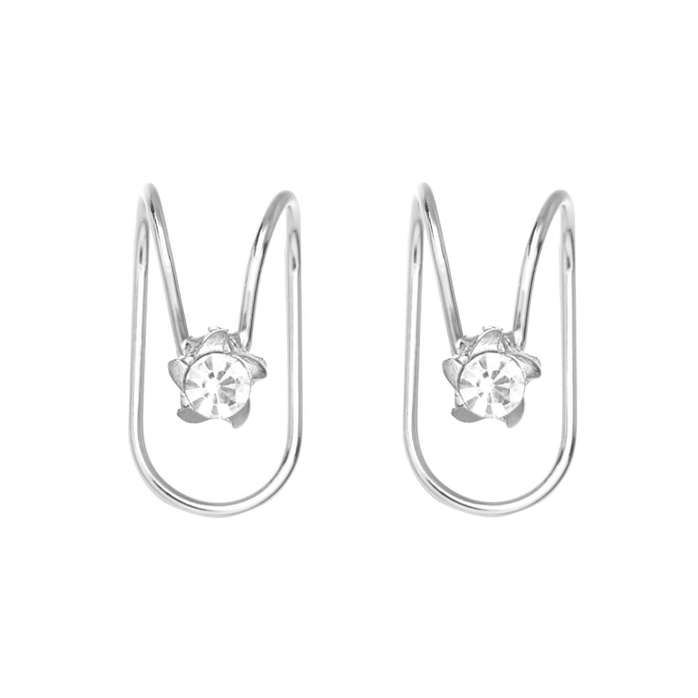 Stainless Steel Punk Hoop Earrings Cuff Wrap Ear Stud Clip Earrings Jewelry MEES Stainless Steel Punk Hoop Earrings Cuff Wrap Ear Stud Clip Earrings Jewelry MEES
