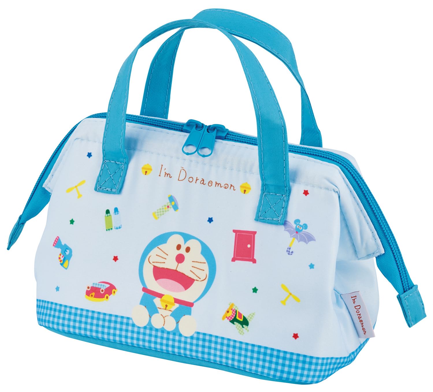 

Skater Lunch Bag, Small, Insulated, Kids , Clasp Purse, Sanrio I m Doraemon Gingham, KGA0-A