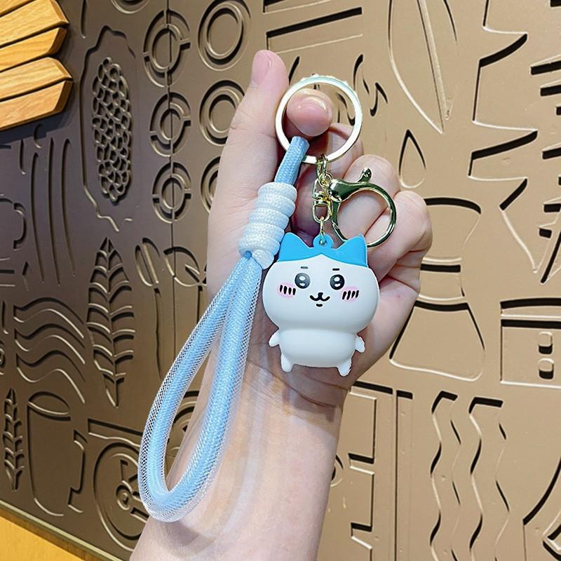 Kawaii PVC 3D Figure Keychain Cute Usagi Hachiware Ushachi Cartoon Pendant Bag Charm & Key Ring Party Birthday Perfect Gift