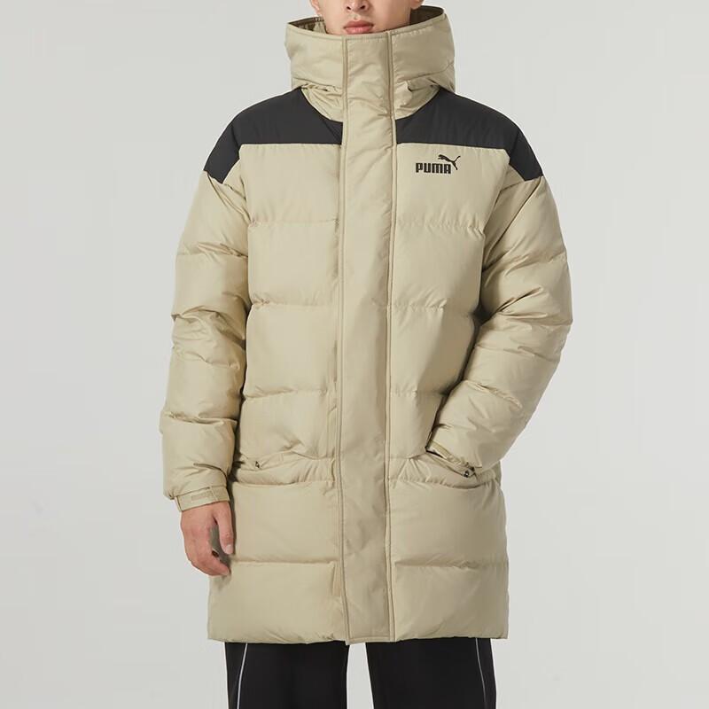 Puma Color Block Outdoor Warm Windproof Hooded Down Jacket Unisex Jackets Wheat 625614-87