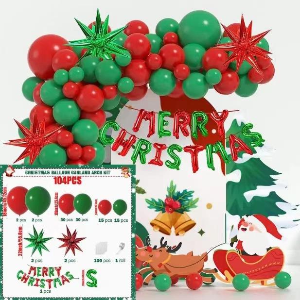 

Рождественская тема Взрывающаяся звезда Алюминиевая фольга Воздушные шары Принадлежности Рождественский набор для украшения арки Глубоко Оформление вечеринки Set as shown