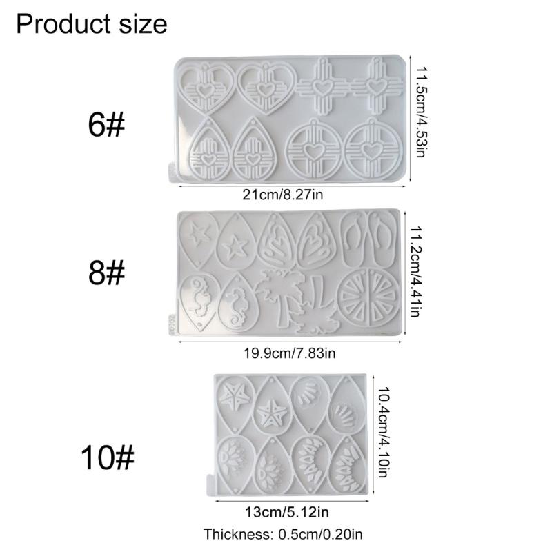 Easy to Use Silicone Pendant Mold Earrings Molds Hollow Jewelry Molds Silicone Texture Gift for Jewelry Enthusiasts
