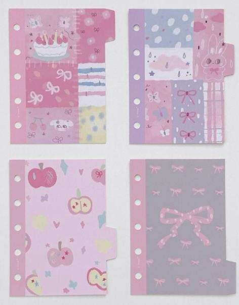 M5 A7 Candy Colorful Separator Paper Index Page Classification Separator PageNotebook Loose-leaf Book Partition Accessories