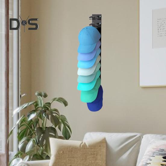 Hat Organizer Baseball Cap Storage Rack Self-Adhesive Simple Installation Wall Mounted Multi-layer Hat Hanger Holder Display Rack