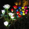 5 Heads Solar Lights Outdoor Decorative Solar Garden Lights Rose Flower Lawn Lamp for Yard Patio Garden Decor