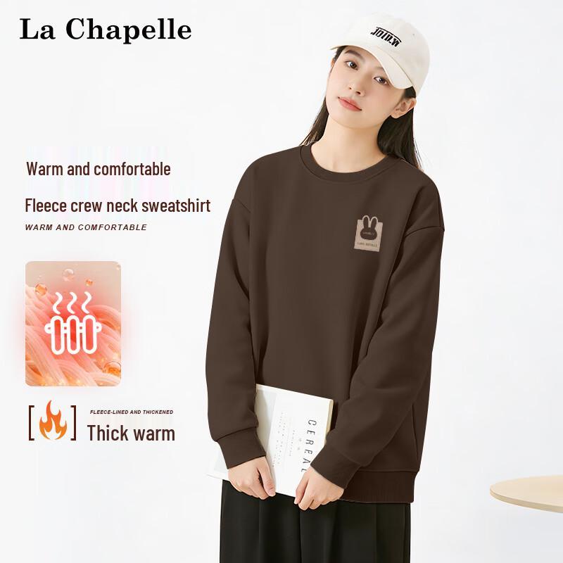 La Chapelle Women s 2026 Fall/Winter Fleece-Lined Crew Neck Sweatshirt XL