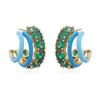 HECHENG, Emaille-Tropfglasur Bunte Zirkonia-Steckerohrringe Damen Unisex Zirkon Hip-Hop Y2K Stil Accessoires 1 Paar