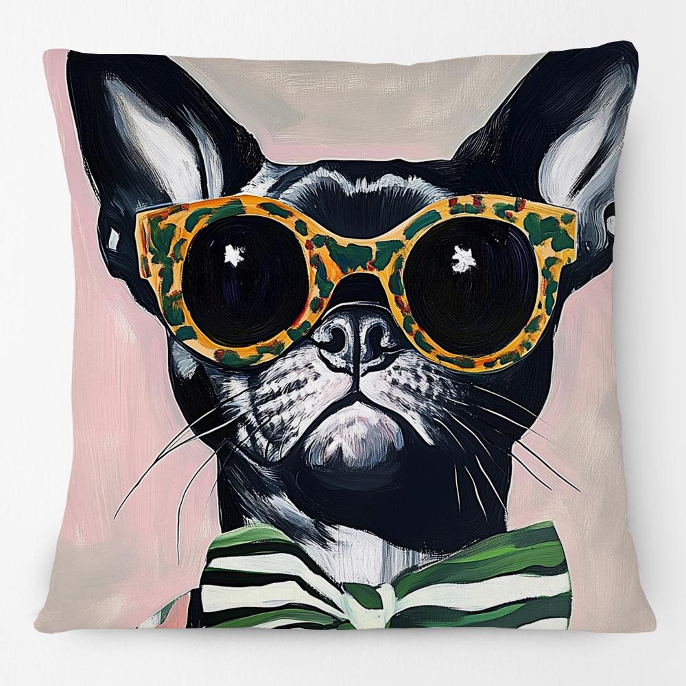Hipster Fashion Animals Tiger Giraffe Highland Cow Cat Leopard Poster Print Decorative Cushion Cover Pillow Case