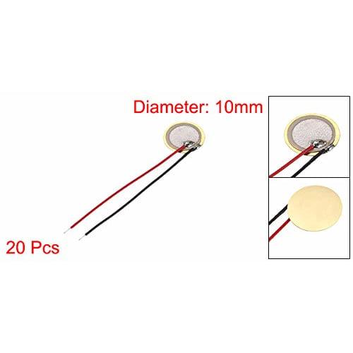 uxcell Piezo Disc Pickup Diameter 10mm Transducer Buzzer for CBG Guitars, Pack of 20