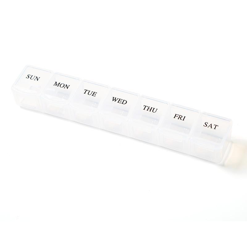 1/2/3PCS 7 Grids Portable Pill and Vitamin Tablet Packaging Boxs Travel and Business Medicine Storage Box One Week Medication Box