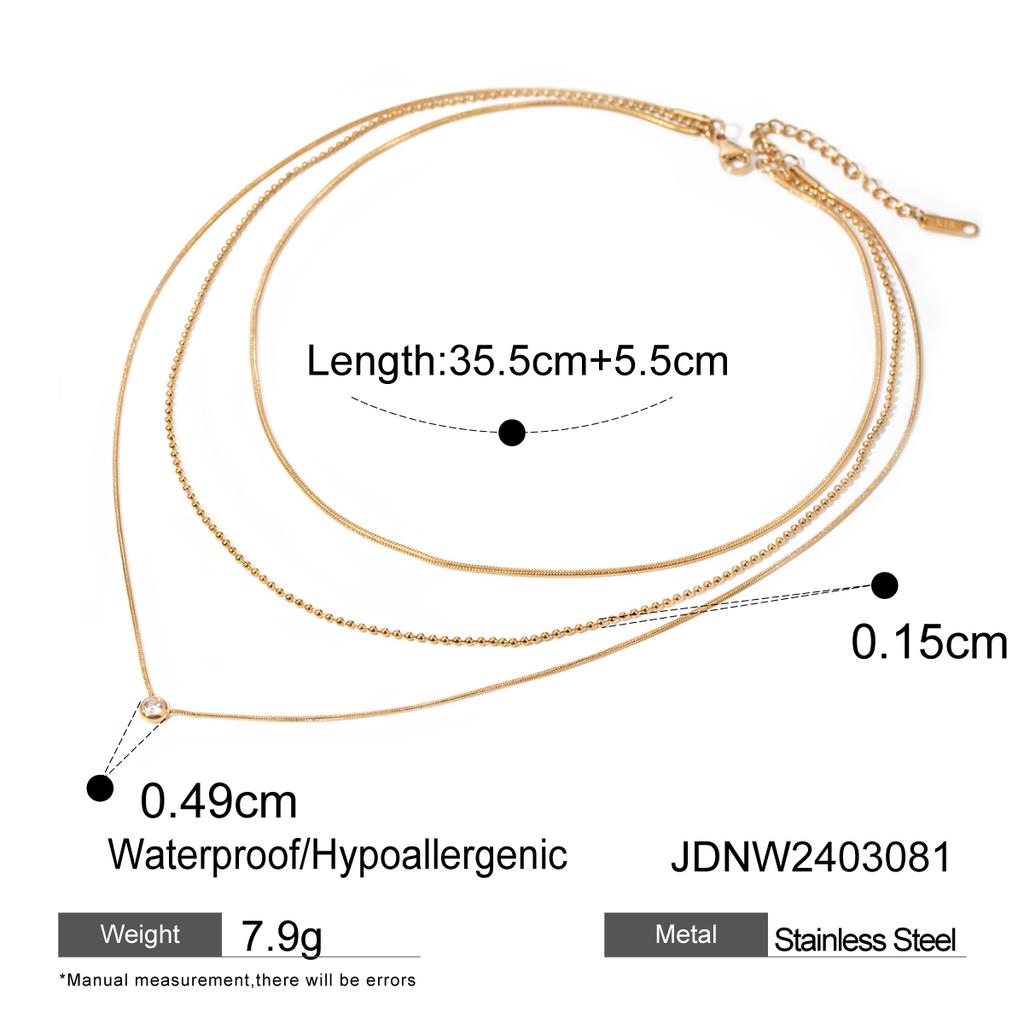 Uworld Gioielli Semplici Placcato Oro 18K Collana a Strati Catena Piatta Serpente Collana a Corda Serpente in Acciaio Inossidabile Regalo