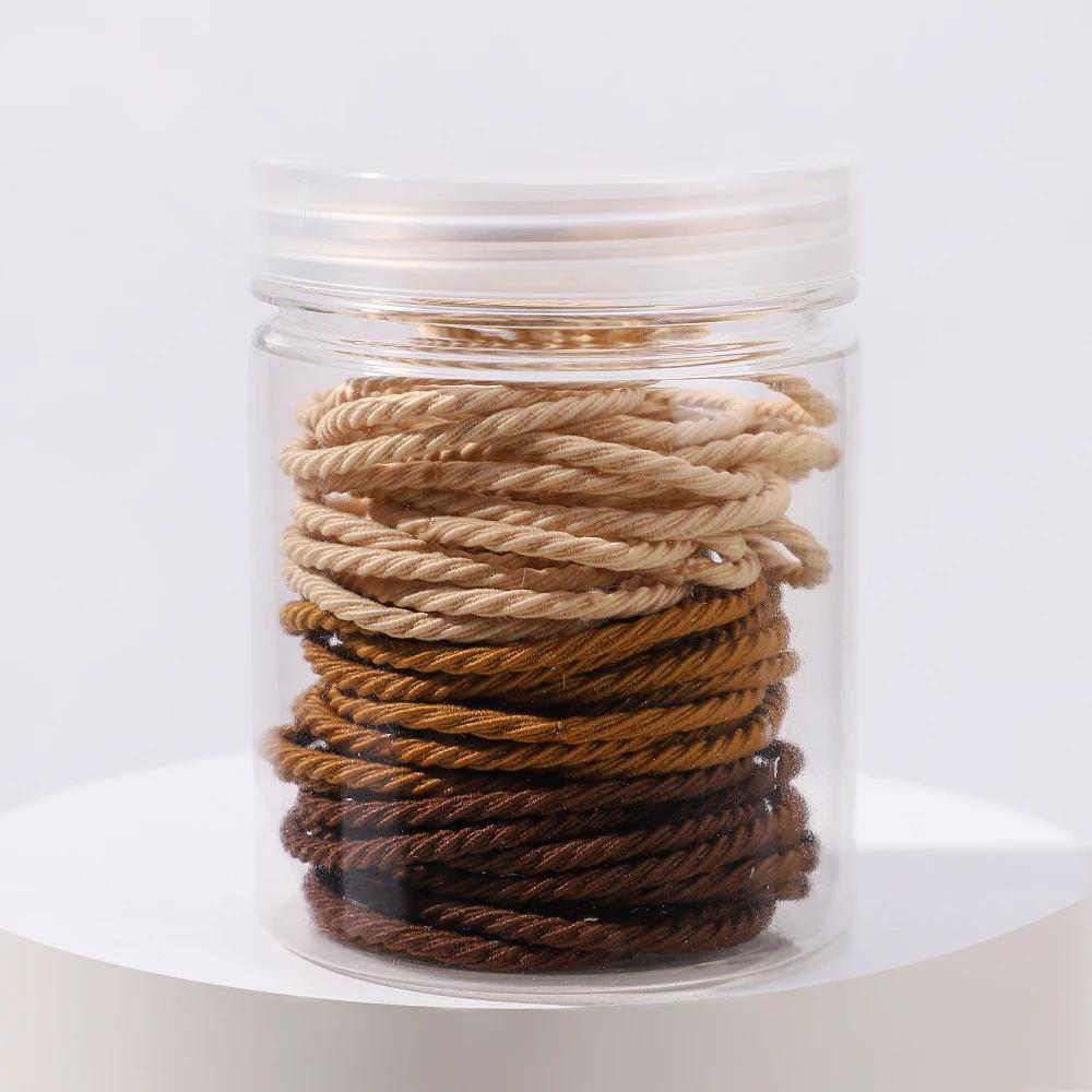 50Pcs/Box Simplicity Hair Band High Elasticity Rubber Band for Women Durable Hair Rope Canned Headband High Ponytail Hair Ties