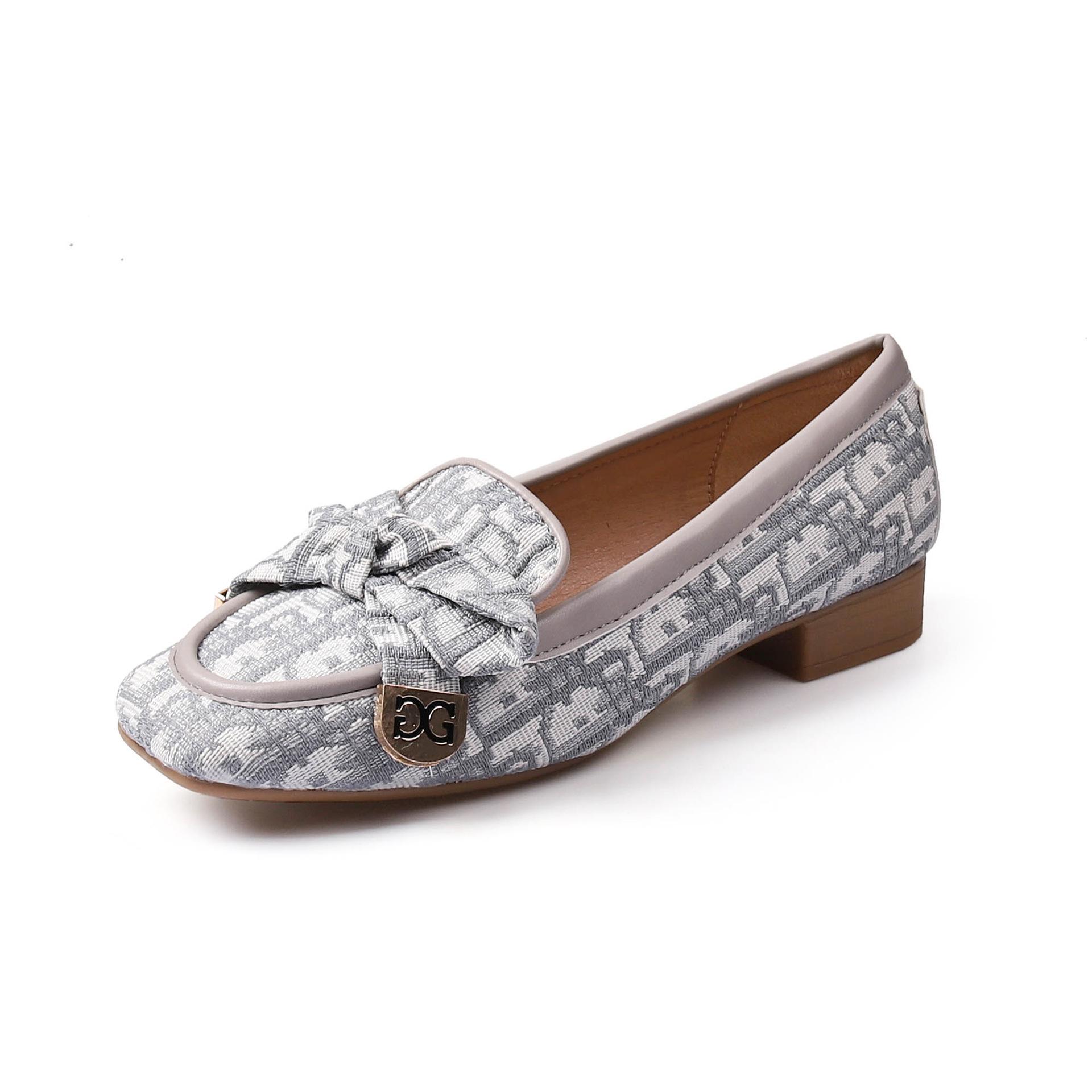 

Популярные туфли Doudou с квадратным носком и мягкой подошвой, женские новые туфли-лодочки на плоской подошве в стиле маленького аромата, женские туфли-слипоны 40 серый