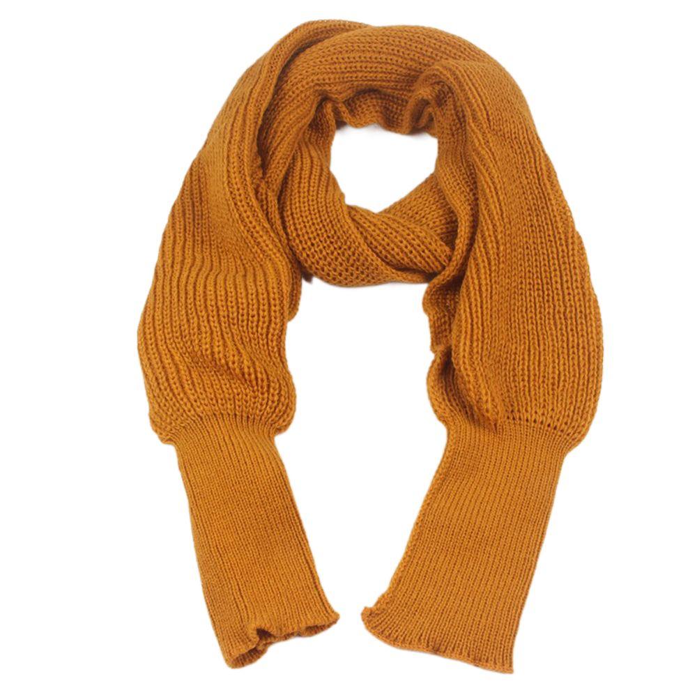 Long Sleeve Wrap Scarf Autumn Winter Shawl Scarf Korean Style Knitted Scarf Unisex Scarf Poncho