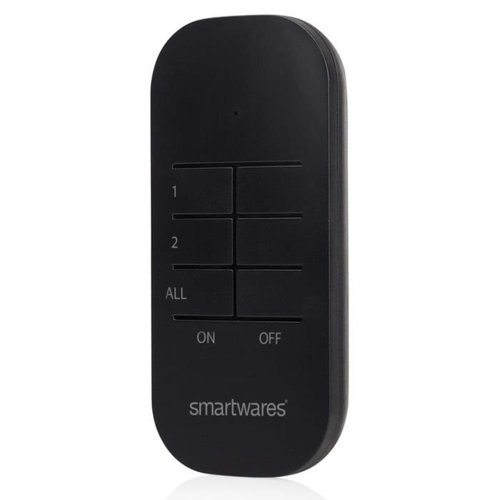 Smartwares Set De Mini Interrupteur D'extérieur 7,2x7,6x1,4 Cm Noir