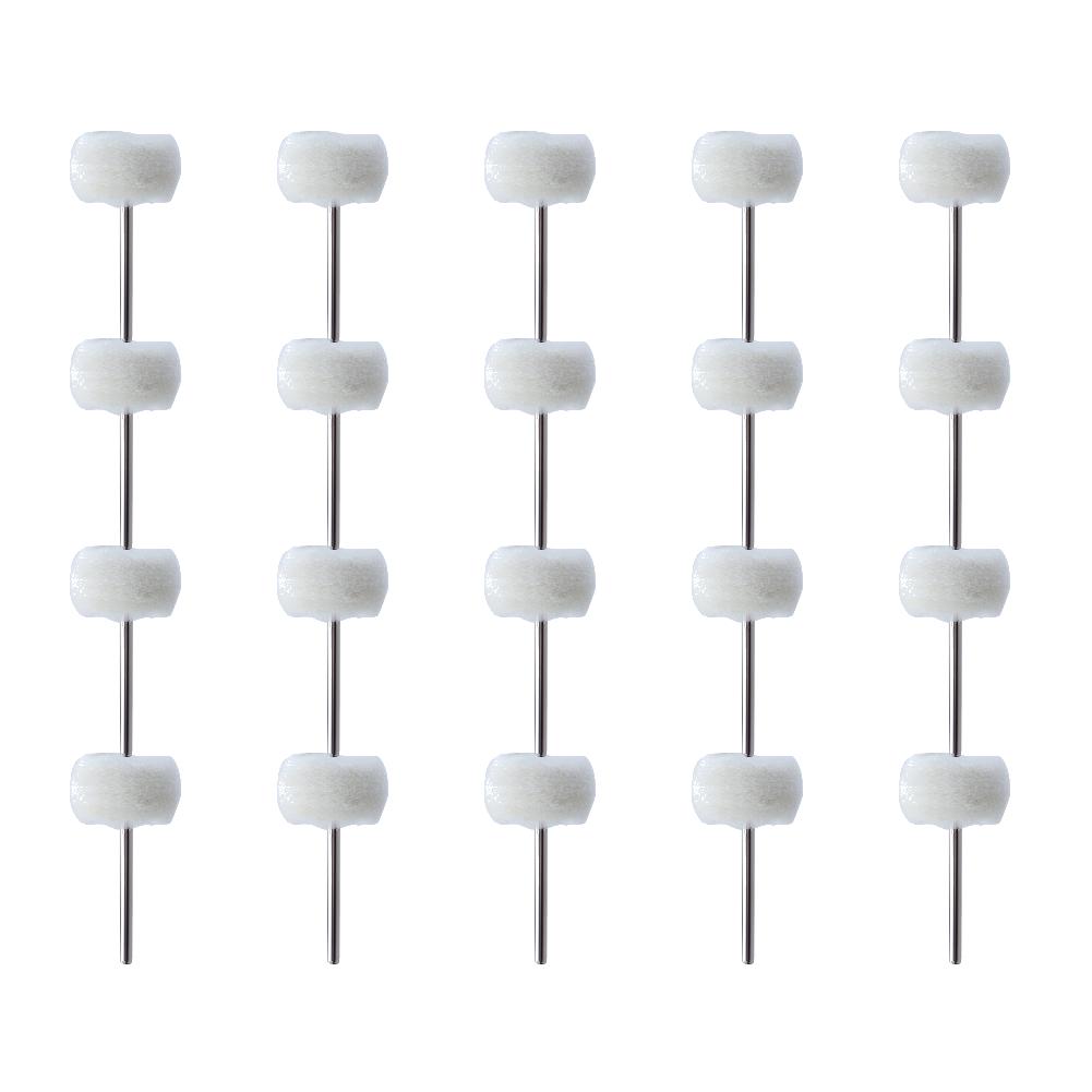 10/20/30Pcs 3mm Felt Grinding Sanding Head Mini Polishing Brush for Dremel Dril Jade Abrasive Buffing Wheel Shank Cotton Thread