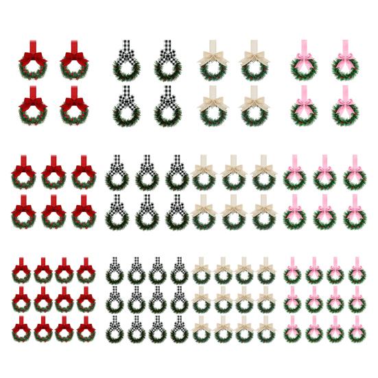 Vánoční kuchyňský věnec na skříňku se stuhou Malý věnec do okna z červených bobulí s mašlí pro statek Vchodové dveře Vánoční párty dekorace