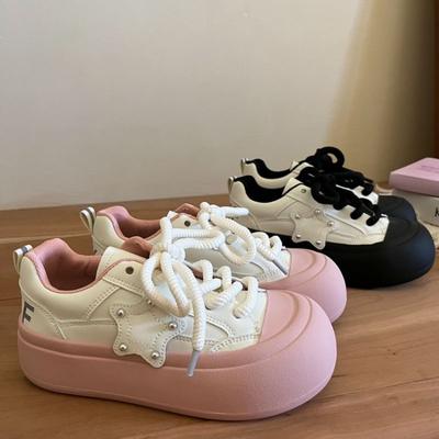Ugly Cute Big Head Shoes Women's Summer New Ins Trendy Versatile Canvas Shoes Student Sports and Leisure Little White Shoes