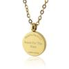 Zanipolo Tarzini Men's Coin Necklace, Surgical Stainless Steel and Yellow Gold, Allergy Friendly