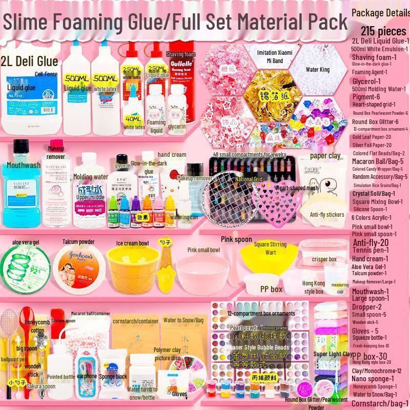Crystal Clear Slime Making Kit - Complete Set with Foam Glue and Liquid Glass Materials