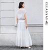 ELLASSAY 2026 Summer Lyocell Lace A-Line Midi Skirt