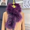 Real Fox Fur Woven Scarf Winter Thick And Warm Natural Fur Collar Scarfves Fashion Furry Fur Scarf Outdoor Keep Warm Fur Shawl