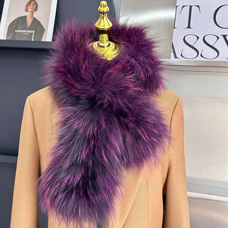 Real Fox Fur Woven Scarf Winter Thick And Warm Natural Fur Collar Scarfves Fashion Furry Fur Scarf Outdoor Keep Warm Fur Shawl