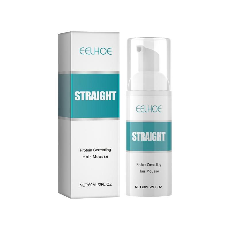 Eelhoe Straight Hair Styling Mousse Long Lasting Styling Reduces Hair Frizz Repair Damaged Hair Treatment Cream 60Ml