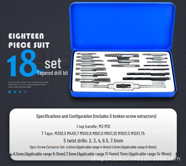 Shangjiang Metric & Imperial Taper Tap and Die Set with Wrench & Holder