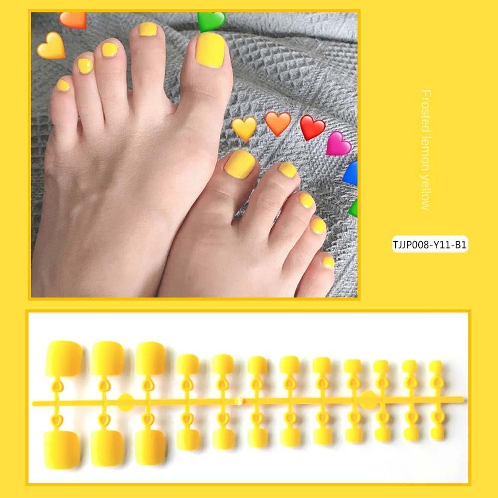 Art Tip Frosted Fake Toe Nails Matte False Toenails Full Cover False Nails Solid Color Nails Patch