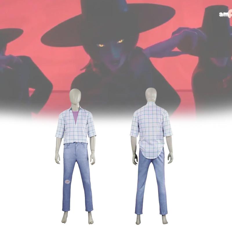 Costume Cosplay Kpop Demon Hunters con Camicia di Jeans e Tuta per Esibizioni Teatrali Anime