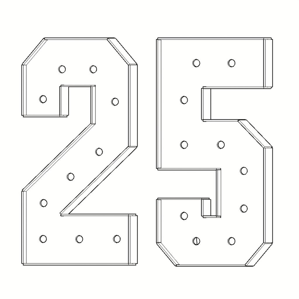 2 Stück DIY 73cm Digitales Licht mit Weißem Licht 3D KT-Platte Digitales Modell Geburtstag, Jubiläumsparty Dekoration, 18 Jahre, 20 Jahre