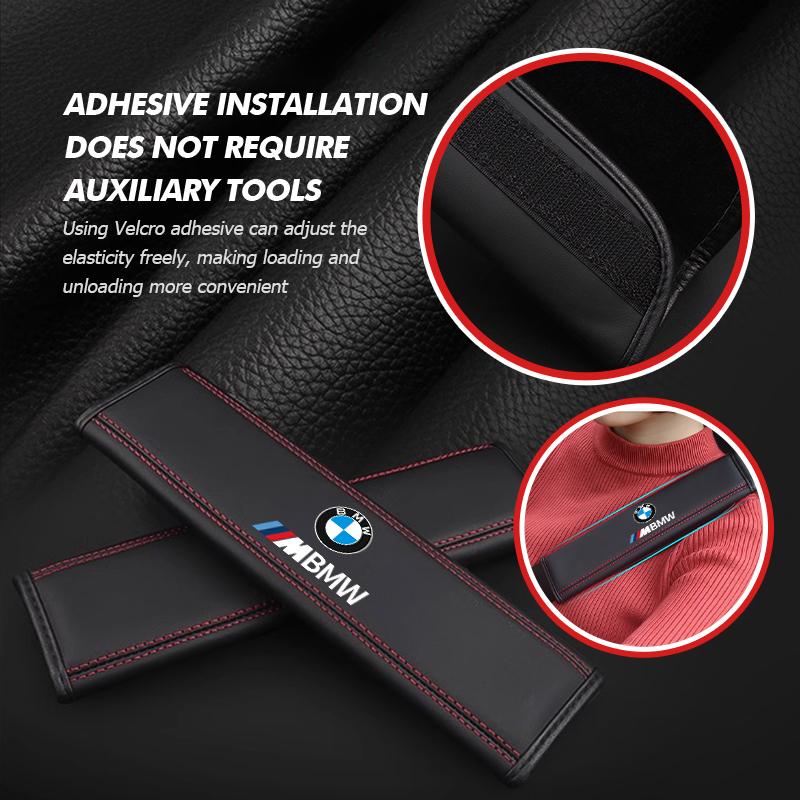 Leather Car Seat Belt Shoulder Protector Padding Accessories For BMW M 1 3 4 5 6 7 Series M3 M6 F01 F02E34 E36 E70 F10 X6 X1 Cyfp80