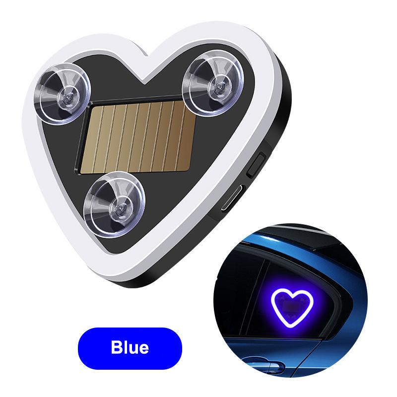 Universal Solar LED Heart Car Light 1Pc Neon Window Decoration Perfect Gift