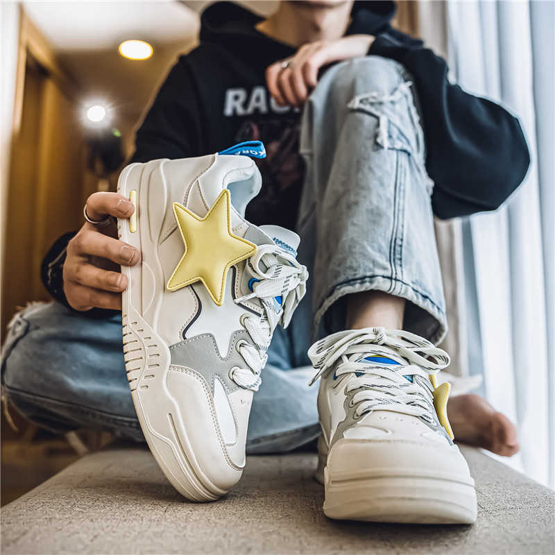 Chunky Flatform Spring Summer Casual Shoes Flats Sneakers For Men New Brown Loafers Men Sport Shors Sneekers