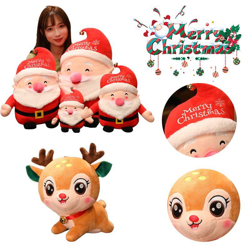 Cute Christmas Santa Claus Deer Plush Toy Doll For Kids