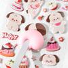 6pcs Funny Cute Animal Soft Butt Stickers Kawaii Cartoon Bubble Sticker Waterproof Decompress Toys 3D Puffy Sticker Reward Gifts
