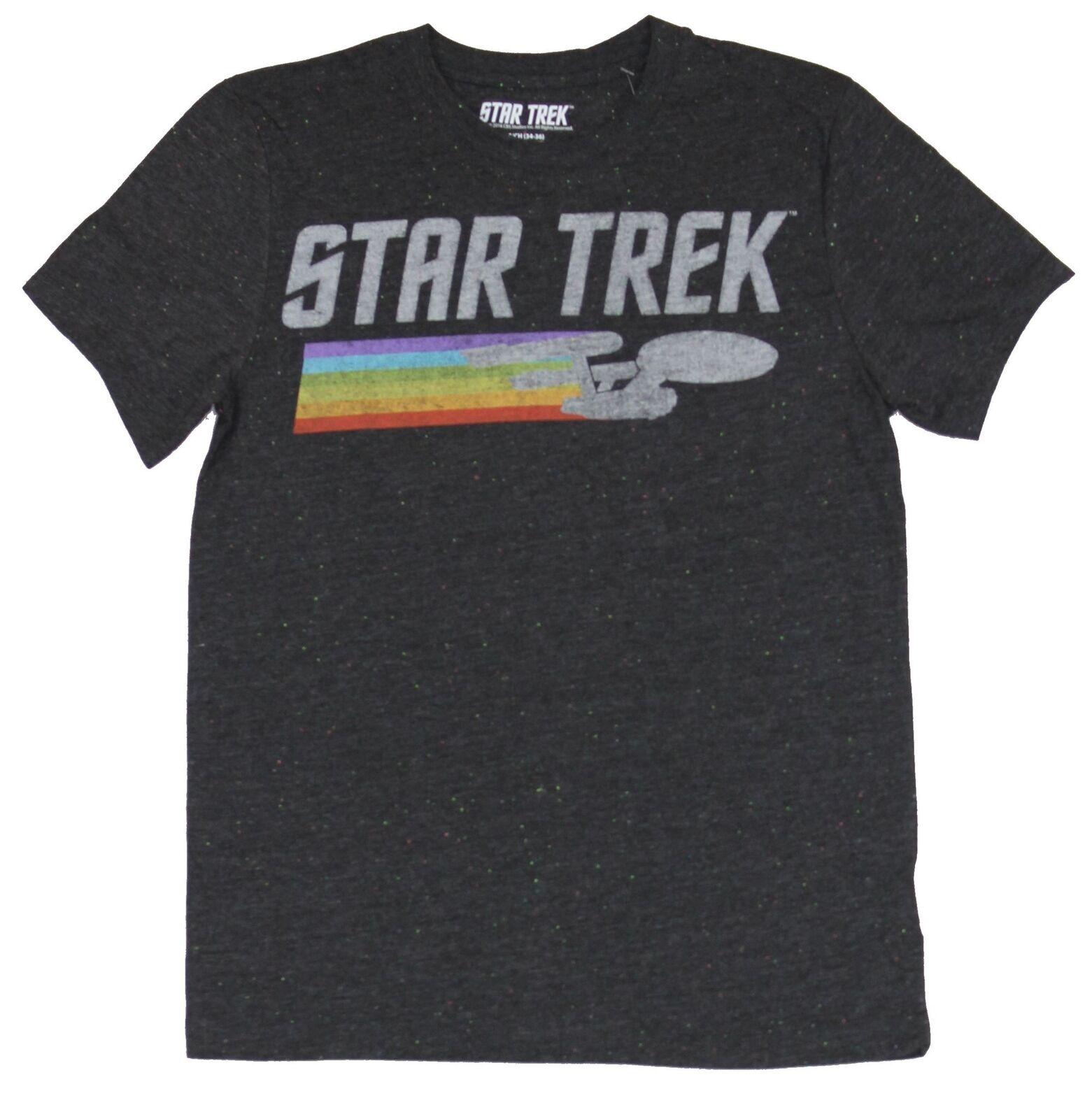 

Star Trek Unisex T-Shirt Classic Enterprise Rainbow Logo